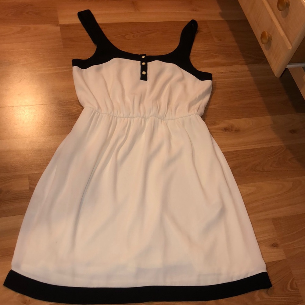 Black and White Dress with Buttons